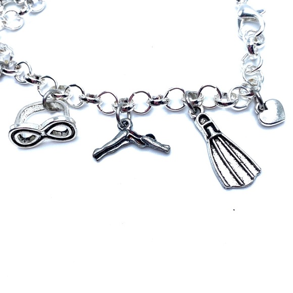 Swimming Charm Bracelet Love To Swim - Picture 8 of 8